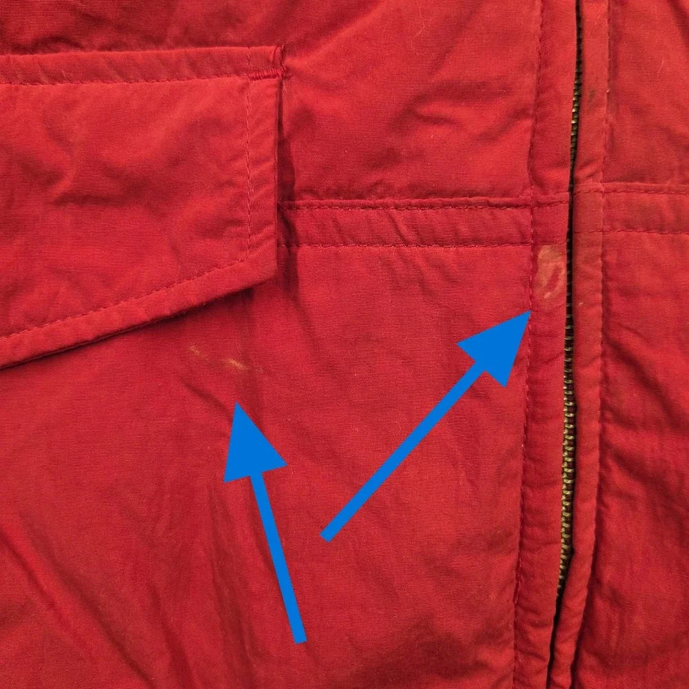 Vintage Y2K Eddie Bauer Goose Down Puffer‎ Jacket Red Full Zip Coat Mens 2XL